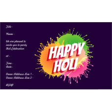 Blue Custom Holi Card